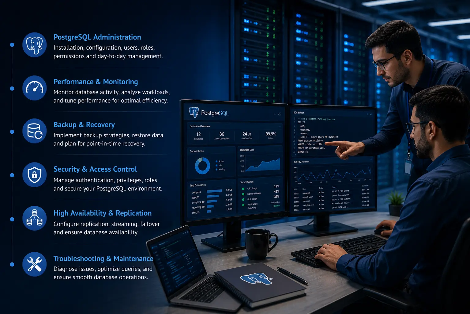 Corporate PostgreSQL DBA training for database administration and technology teams