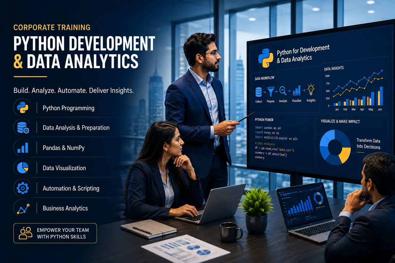 Corporate Python Development and Data Analytics training for technology teams